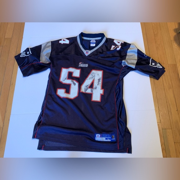 NFL Reebok Players New England Patriots #54 Tedy Bruschi Jersey L Blue - Picture 1 of 6